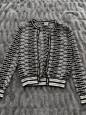 MISSONI Black & White Patterned Button Cardigan